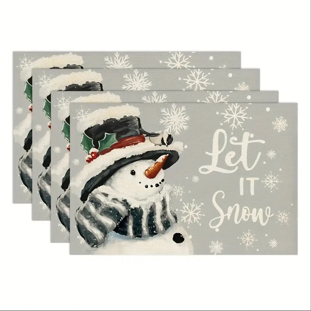 New Set of 4 Let It Snow Winter Holiday Placemats